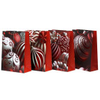 Пакет подарунковий паперовий 42,5*30*12см Новорічний з фольгою 2605-L