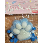 Іграшка антістрес Сквіш Таба Лапка Киці велика 7см 1шт арт1346-1 блакитна з білим пухнаста