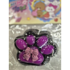 Іграшка антістрес Сквіш Таба Лапка Киці велика 7см 1шт арт1347-3 чорна з рожевим яскравим