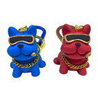 Брелок пластик. Бульдог 5см зі стрічкою, асорті №9089