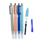 Перова ручка Лидер Однотонна закрите перо, кнопка, капсула з чорнилом що стирається, асорті 0621-М