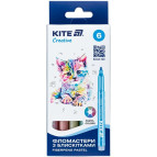 Фломастери 6 кол. Kite мод 1148 Creative з блискитками, пастель K-1148