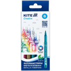 Фломастери 6 кол. Kite мод 1149 Creative металізовані, накінечник пензель K-1149