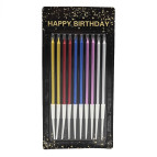 Свічки-набір для торта Party Candles 10 свічок по 10см Happy birthday різнокольорові 9329