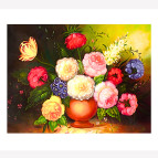 Алмазна мозаїка по номерам на холсті 20*30см Josef Otten EJS20567 Букет з півоніями
