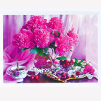 Алмазна мозаїка по номерам на холсті 20*30см Josef Otten EJS21381 Букет півоній