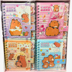 Блокнот на спіралі А6 58арк 4 розд. Лидер Капібара, асорті №6412