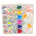 Набір бісеру та намистин у пластиковому футлярі Crystal Tec "Комірки серця" 19,5*20,5см №54