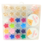 Набір бісеру та намистин у пластиковому футлярі Crystal Tec "Комірки квітки" 19,5*20,5см №56