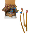 Кулькова ручка з насадкою Капібара силікон асорті, пише синім №3837