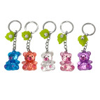 Брелок пластик. Ведмедик прозорий 4см, асорті №ВТ-3011