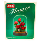 Конструктор 3D у колбі Blocks Building Червоні троянди, 390 10,6*10,6*13,7см дет №80034