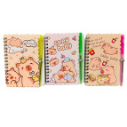 Блокнот на спіралі А6 30арк Капібара з ручкою, асорті DB-024