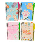 Блокнот на спіралі А6 30арк Лапка з ручкою, асорті DB-022