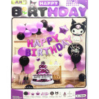 Набір святковий Лидер Happy Birthday Фотозона з повітряними кульками Куромі Kuromi-85см №7645