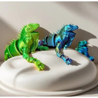 Іграшка пластик 3Д-принт Ящірка райдужна велика 18см , асорті 1759