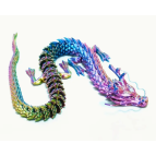Іграшка пластик 3Д-принт Дракон міні райдужний 23см , асорті 6544