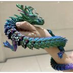 Іграшка пластик 3Д-принт Дракон гигант райдужний 45см , асорті 7586