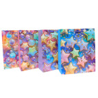 Пакет подарунковий паперовий 26*32*10см ООПТ з фольгою Зірки та кульки, асорті SM1110-M