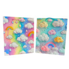 Пакет подарунковий паперовий 30*40*12см ООПТ з фольгою Хмаринки SM1109-L