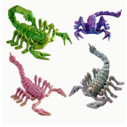 Іграшка пластик 3Д-принт Скорпіон міні райдужний 7см, асорті 0716