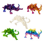 Іграшка пластик 3Д-принт Скелет Мамонта райдужний 15см, асорті F01119