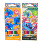 Олівці кольорові 12кол. Stitch пластікові Стіч, асорті 9768