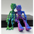 Іграшка пластик 3Д-принт Робот/Інопланетянин райдужний 10см, асорті 3468
