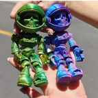 Іграшка пластик 3Д-принт Космонавт Скелет райдужний 14см, асорті 7357