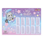 Підкладка настільна Kidis пластикова 42,5*29см з табл. множення Hey Cutie Raccoon 13576