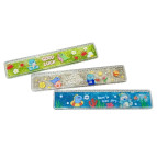 Лінійка 20см пластик Динозаврики, з рідиной та блискитками, асорті 3000-45