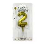 Свічки для торта Цифра-2 6см богатогранна HD0088/10480-2 золото