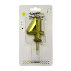 Свічки для торта Цифра-4 6см богатогранна HD0088/10482-4 золото