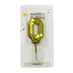 Свічки для торта Цифра-0 6см богатогранна HD0088/10478-0 золото