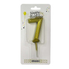 Свічки для торта Цифра-7 6см богатогранна HD0088/10485-7 золото