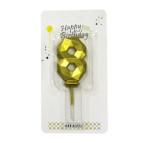 Свічки для торта Цифра-8 6см богатогранна HD0088/10486-8 золото