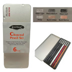 Олівці вугільні набір 6шт. Acmeliae у металевому пеналі C0006