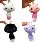 Брелок м'який плюшевий Киця-хвостик 15см Хутро (мех), асорті №8205