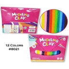 Пластилін 12кол. Modeling Clay 200гр плаский 8021