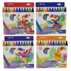 Крейда воскова 24кол. Crayons Птах, асорті 95087-24