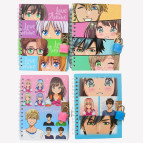 Блокнот з замком В6 48арк Аніме на спіралі, в кліт., асорті 36967