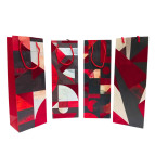 Пакет подарунковий паперовий 35*12*9см Пляшковий Абстракція №Q3317