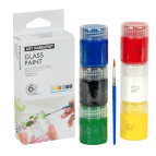 Фарба по склу Art Rangers/Nation набір 6кол по 22мл + пензлик GAS0622/A06015-2