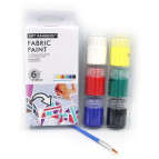 Фарба для тканини Art Rangers/Nation набір 6кол. по 22мл FabricPaint + пензлик FAC0622/A06015-4