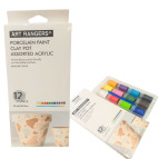 Фарба для фарфору та кераміки Art Rangers/Nation набір 12кол по 22мл + 2 пензлика PC1222/A12015-3
