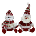 Іграшка м'яка Дід Мороз - Сніговик h-26см сидячі, асорті 95036