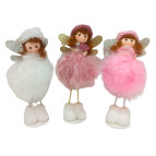 Новорічна прикраса - іграшка стояча Янголятко в шапочці 18см №230174