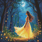 Алмазна мозаїка по номерам на холсті 40*40см Идейка АМО8224 Дівчина серед світлячків