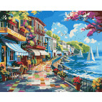 Картина по номер. на холсті 40*50см Идейка КН2793 Містечко біля океану