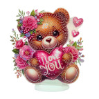 Алмазна мозаїка на підставці 20*24см Никитошка №121 Ведмежа I Love You